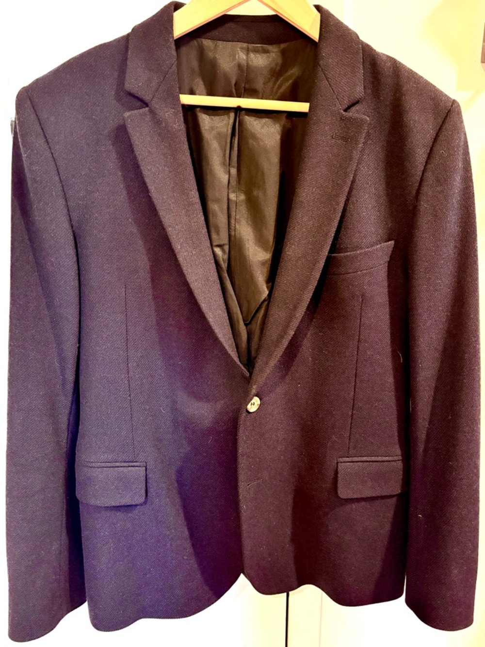 Men's Dark Navy Single-Button Blazer